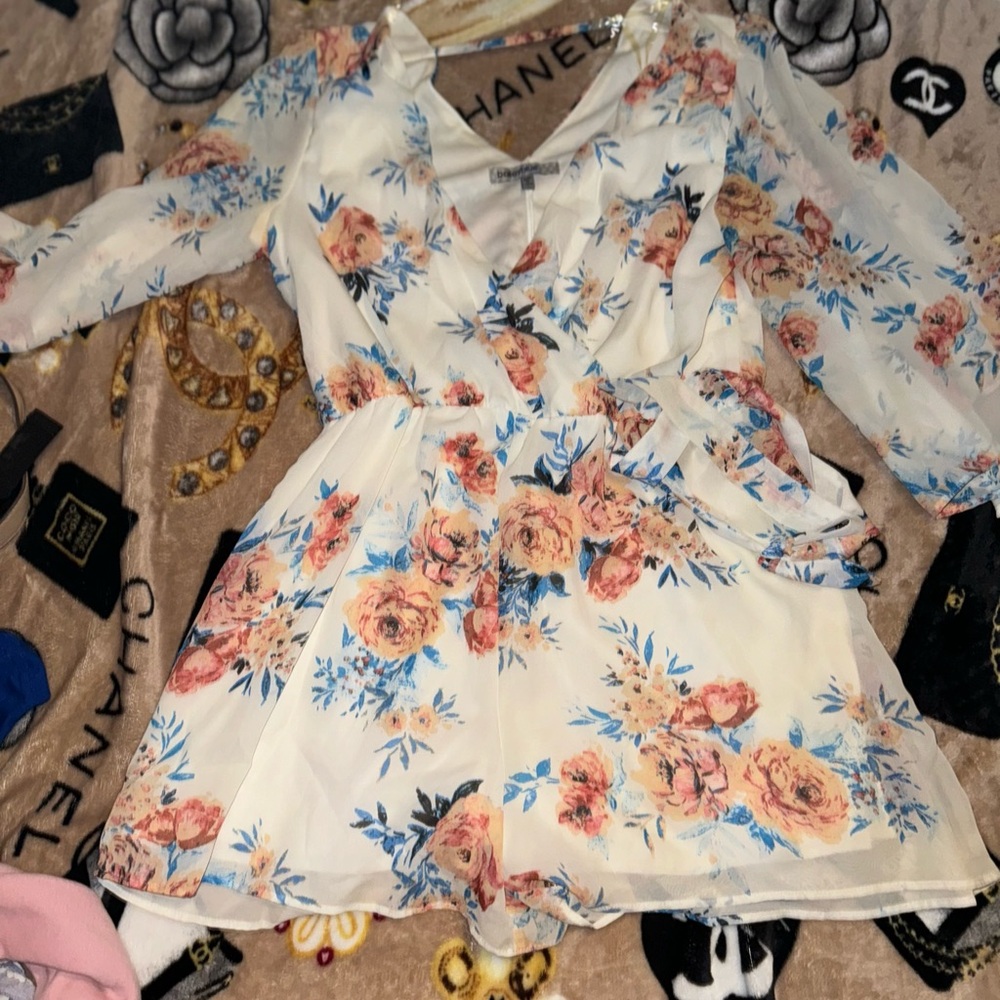 Floral Long Sleeve Romper